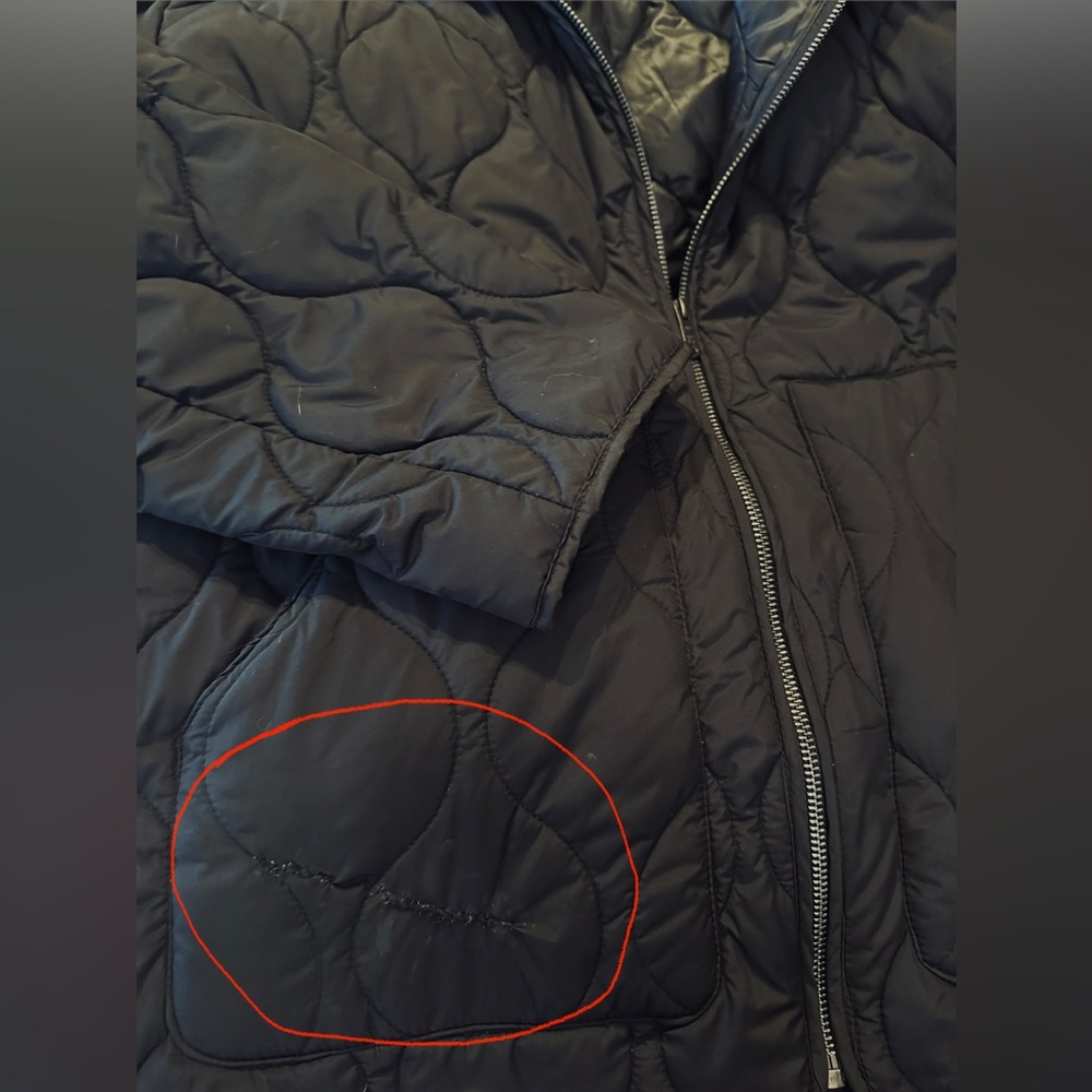 Zella Black Quilted Puffer Jacket with Knit Collar - Picture 5 of 7